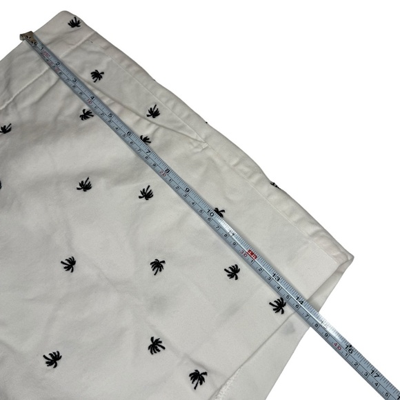 Banana Republic City Chino Palm tree shorts novelty women’s 14 white navy - Picture 10 of 10